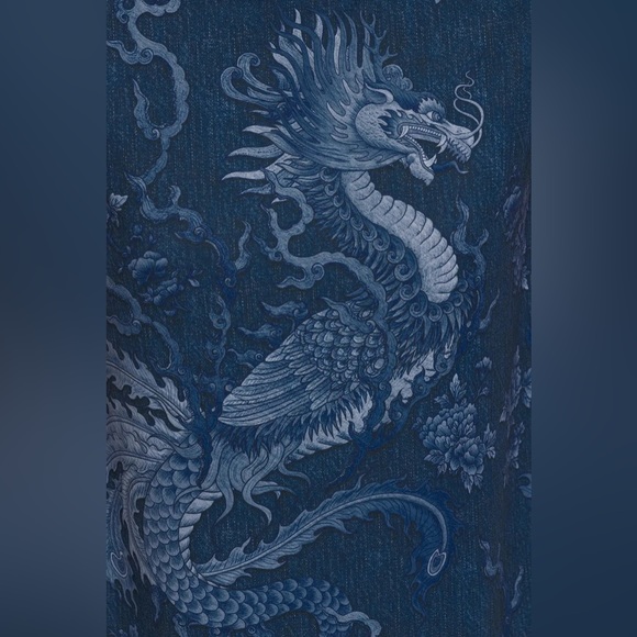 Blackmilk “DRAGON RISING DENIM SWING TEE DRESS - LIMITED” Size Medium M NWT - Picture 7 of 16